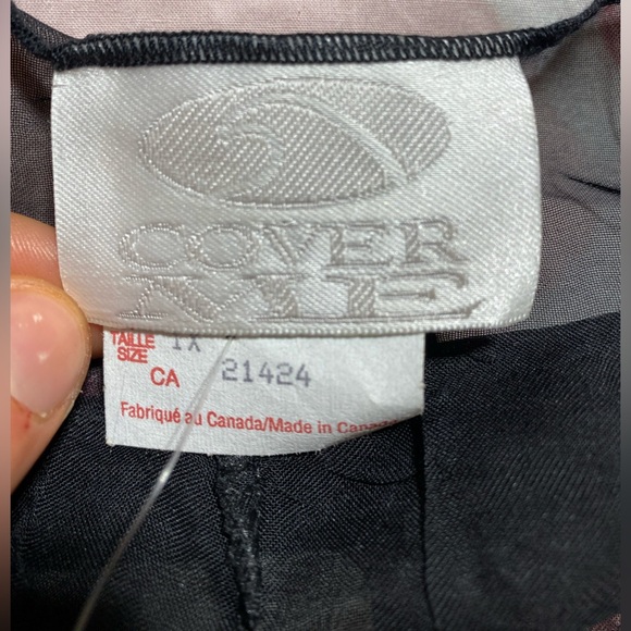 NWT Krista Sheer Front Tie Coverup Swim Suit Black Pants Size 1X - Picture 5 of 7